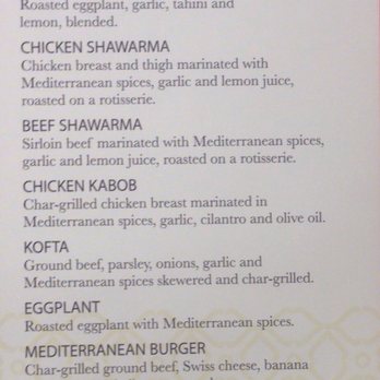 Tabooli - a menu for a mexican restaurant - Mediterranean Near Me - Lansing, Michigan