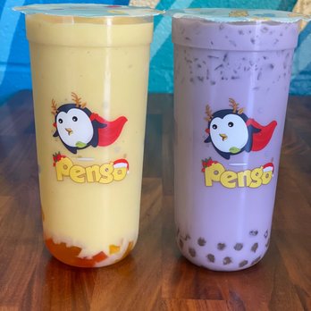 Pengo Drink Station - Mango Tango with rainbow jelly and Taro Milk Tea with boba - Coffee & Tea Near Me - Lake Forest, California Pengo Drink Station - Mango Tango with rainbow jelly and Taro Milk Tea with boba - Coffee & Tea Near Me - Lake Forest, California