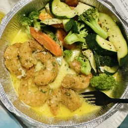 Shrimp Milano with veggies Shrimp Milano with veggies