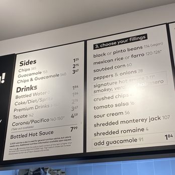 Dos Toros Taqueria - Menu sides and proteins - Mexican Near Me - New York, New York