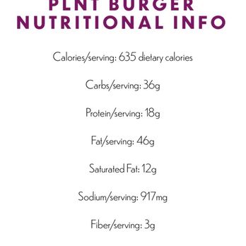 PLNT Burger - Nutritional facts: a lot of salt - Vegan Near Me - New York, New York PLNT Burger - Nutritional facts: a lot of salt - Vegan Near Me - New York, New York