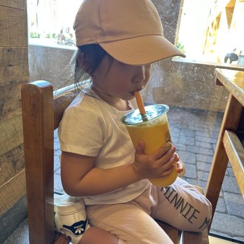 Class 302 Tea Cafe - My little one enjoying a mango slush, her favorite. - Taiwanese Near Me - Irvine, California Class 302 Tea Cafe - My little one enjoying a mango slush, her favorite. - Taiwanese Near Me - Irvine, California