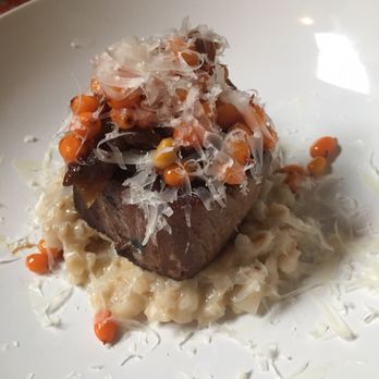 Kachka - Beef tongue with risotto and buckthorn berries mmmmm! - Russian Near Me - Portland, Oregon