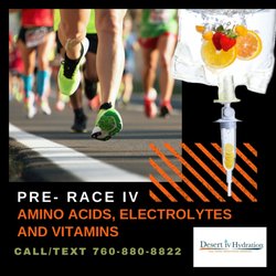 Desert IV Hydration - Pre-race IV cocktail of amino acids, electrolytes, vitamins and minerals.