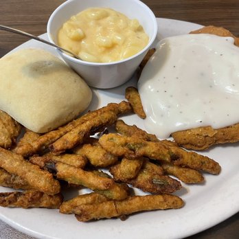 Top Rock Drive In - Chicken Fried Steak Dinner w Fried Green Beans! - American Near Me - Alpena, Arkansas