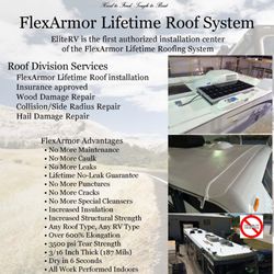 EliteRV - Lifetime FlexArmor Roof System
No more maintenance or leaks!