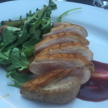 Max's Trumbull Kitchen - Taste of Hartford 2015 - Seared Long Island Duck Breast with March Farms cherry sauce, confit potatoes, & local sugar snap peas - New American Near Me - Hartford, Connecticut Max's Trumbull Kitchen - Taste of Hartford 2015 - Seared Long Island Duck Breast with March Farms cherry sauce, confit potatoes, & local sugar snap peas - New American Near Me - Hartford, Connecticut