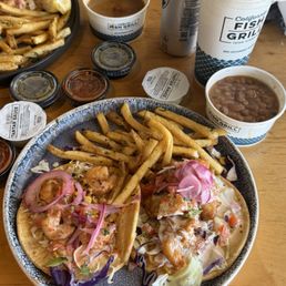 Cajun Shrimp Tacos battered fish taco