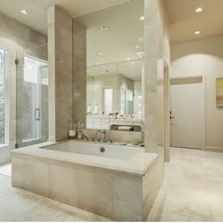 Bluebonnet Glass - Shower, mirrors and windows in the new master bath