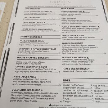 The Garden Terrace - This is supposed to be the latest menu - Jan 3rd at the lobby. Unsure why they were just serving buffet today when the menu is available - Breakfast & Brunch Near Me - Englewood, Colorado