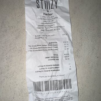 STIIIZY - Costa Mesa - The receipt for proof - Cannabis Dispensaries Near Me - Costa Mesa, California STIIIZY - Costa Mesa - The receipt for proof - Cannabis Dispensaries Near Me - Costa Mesa, California
