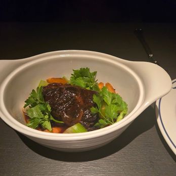 Dean's Steak & Seafood Indianapolis - Slow-Roasted BCR Wagyu with braised baby vegetables and red wine jus - Seafood Near Me - Indianapolis, Indiana