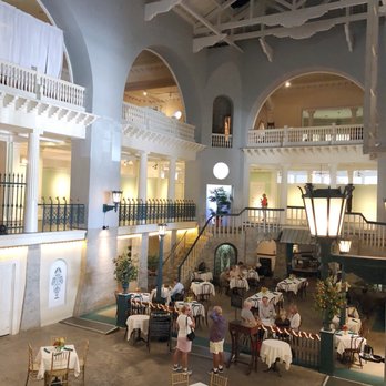 Cafe Alcazar - View of the restaurant. We entered by the bottom of the left staircase, near the topiaries.. very confused but we made it! - New American Near Me - Saint Augustine, Florida