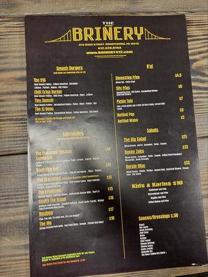 Menu photo 1 The Brinery Pittsburgh, PA Menu photo 1 The Brinery Pittsburgh, PA