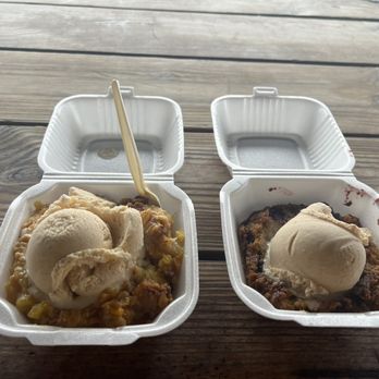 Peaches and Cream - Peaches ice cream over peaches and berry pie - Fruits & Veggies Near Me - Wadesboro, North Carolina Peaches and Cream - Peaches ice cream over peaches and berry pie - Fruits & Veggies Near Me - Wadesboro, North Carolina