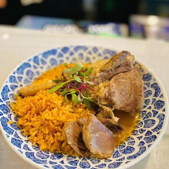 Añejo Cantina & Kitchen - $32 BORREGO BORRACHO 24-hours marinated Lamb Shank slow cooked Oaxaca style, with over 20 ingredients broth, rice. - Cocktail Bars Near Me - San Jose, California