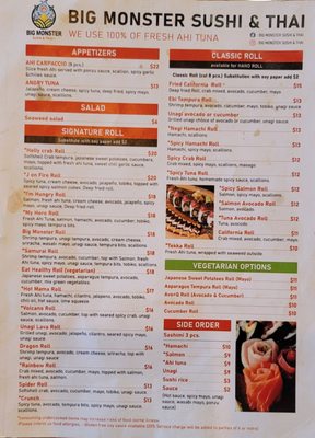 Menu photo 5 Big Monster Sushi&Thai KAPAA Kapaa, HI Menu photo 5 Big Monster Sushi&Thai KAPAA Kapaa, HI
