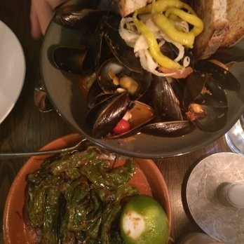The Dawson - Shishito peppers and Mussels entree - American Near Me - Chicago, Illinois The Dawson - Shishito peppers and Mussels entree - American Near Me - Chicago, Illinois