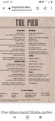 Menu photo 8 The Pier Restaurant Solomons, MD Menu photo 8 The Pier Restaurant Solomons, MD