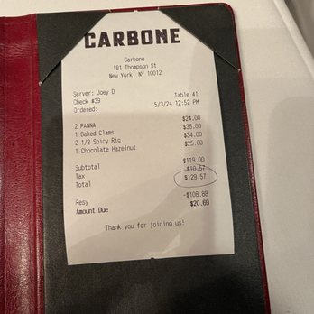 Carbone - Italian Near Me - New York, New York