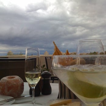 Terra - The champagne and margarita mentioned in Stewart A's review below, as context for the cloudscape also described below. - New American Near Me - Santa Fe, New Mexico