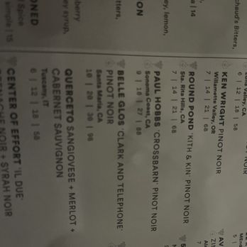 Sixty Vines - Bar menu 3 - New American Near Me - Reston, Virginia