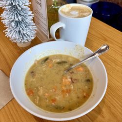 Good Food - Soup and latte