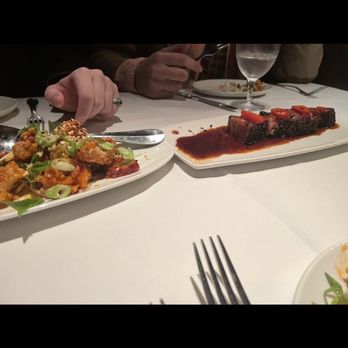 Del Frisco's Double Eagle Steakhouse - Shanghai-Style Fried Calamari Thick-cut Nueske's Bacon Au Poivre - Seafood Near Me - Boston, Massachusetts