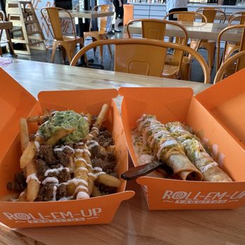 Roll Em Up Taquitos - Carne asada fries and a couple of taquitos. - Mexican Near Me - Pasadena, California
