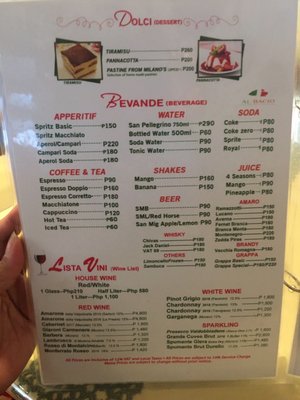 Menu photo 1 Ristorante Al Bacio Angeles, PAM Menu photo 1 Ristorante Al Bacio Angeles, PAM