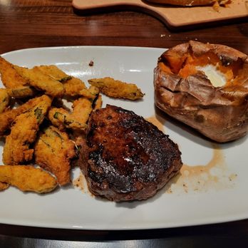 LongHorn Steakhouse - 8oz sirloin with fried okra and sweet potato - American Near Me - Mesquite, Texas LongHorn Steakhouse - 8oz sirloin with fried okra and sweet potato - American Near Me - Mesquite, Texas