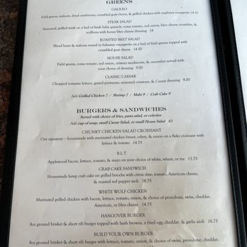 White Wolf Cafe - Menu - New American Near Me - Orlando, Florida White Wolf Cafe - Menu - New American Near Me - Orlando, Florida