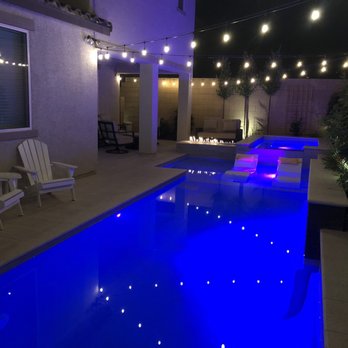 Laguna Pool & Spa - Night time - Landscaping Near Me - Las Vegas, Nevada
