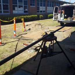 Gas leak repair at local High School.