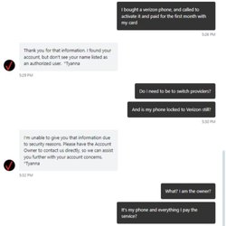 Verizon - Conversation with customer support about their service and they ghosted me!