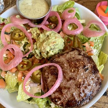 Bareburger - Upper West Side - Guapo Chop Salad with a Bison patty - American Near Me - New York, New York Bareburger - Upper West Side - Guapo Chop Salad with a Bison patty - American Near Me - New York, New York