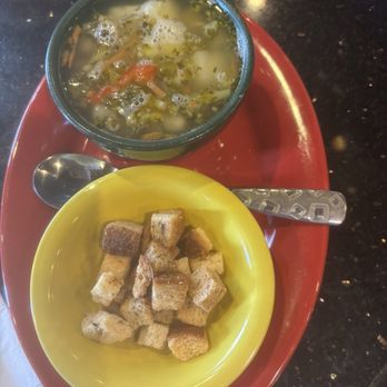 Mocha Rita's Deli - Homemade croutons and chicken vegetable soup with rice - Delis Near Me - Jacksonville, Florida