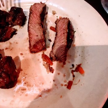 Hunter Steakhouse - Almost no red.  Completely cooked.  Wanted medium got well done. - Steakhouses Near Me - Oceanside, California