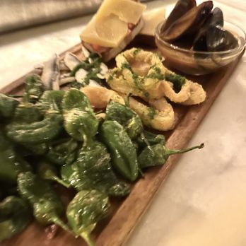 Cassai - Board Game: (Tapas Sampler: Cured Sardines+Queso Mahón+Calamari+Pan Con Tomate) - Spanish Near Me - Ses Salines, PM