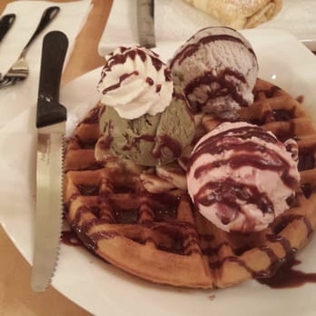 Prince Tea House - Waffle nutella banana with three ice cream - Desserts Near Me - Brooklyn, New York Prince Tea House - Waffle nutella banana with three ice cream - Desserts Near Me - Brooklyn, New York