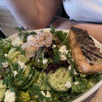 AhbA - Cucumber Salad + Salmon - Breakfast & Brunch Near Me - Costa Mesa, California