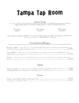 Menu photo 8 Tampa Tap Room Tampa, FL Menu photo 8 Tampa Tap Room Tampa, FL