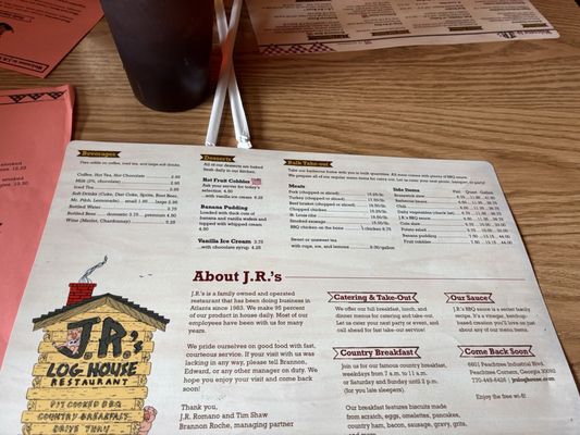 Menu photo 3 J.R.'s Log House Restaurant Norcross, GA Menu photo 3 J.R.'s Log House Restaurant Norcross, GA