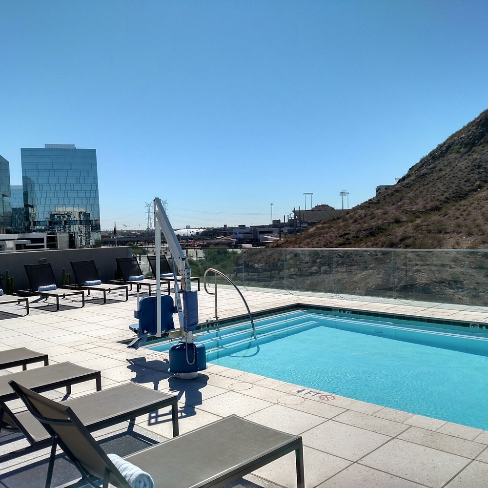 AC Hotel Phoenix Tempe/Downtown - Rooftop Pool view of ASU Sun Devil Stadium (in the middle). - Hotels Near Me - Tempe, Arizona