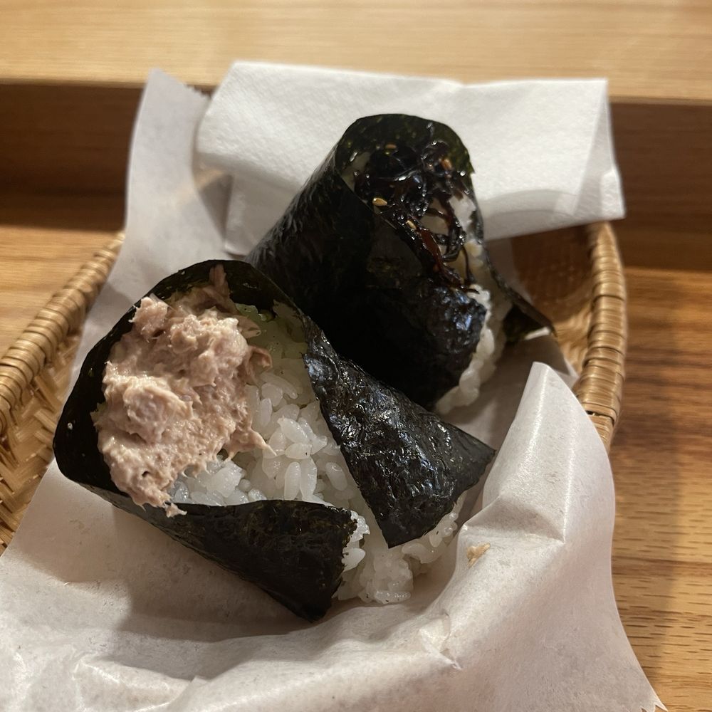 Tuna mayo and konbu onigiri