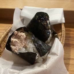 Tuna mayo and konbu onigiri