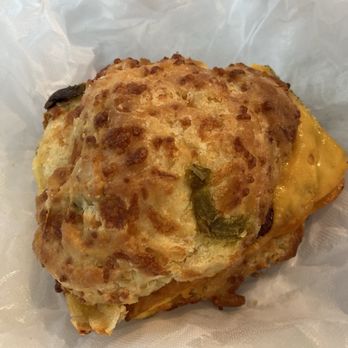 Sunflour Baking Company - ##4 Egg, Bacon & Cheddar Sandwich on a Jalapeño Cheddar Biscuit - Bakeries Near Me - Charlotte, North Carolina Sunflour Baking Company - ##4 Egg, Bacon & Cheddar Sandwich on a Jalapeño Cheddar Biscuit - Bakeries Near Me - Charlotte, North Carolina