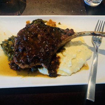 The Charles - Tomahawk pork chop with Grits that were AMAZING! - American Near Me - Wethersfield, Connecticut The Charles - Tomahawk pork chop with Grits that were AMAZING! - American Near Me - Wethersfield, Connecticut