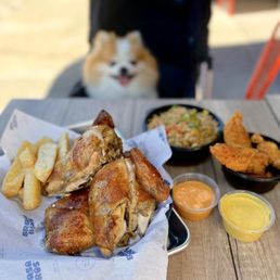 Whole Pollo a la Brasa w/ arroz chaufa + yuca fries ($34.95), Chicken Tender ($5.95 each), Brasa Bliss Sauce ($2.50) Whole Pollo a la Brasa w/ arroz chaufa + yuca fries ($34.95), Chicken Tender ($5.95 each), Brasa Bliss Sauce ($2.50)