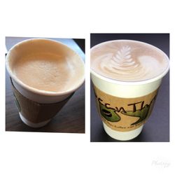 BeanThru - Their "latte" vs. our professionally microfoamed, velvety BeanThru latte. Are they being serious??